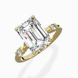 Angled Bypass Pave Solitaire Ring Engagement Ring