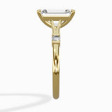 Angled Bypass Pave Solitaire Ring Engagement Ring