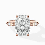 Angled Bypass Pave Solitaire Ring Engagement Ring