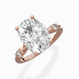 Angled Bypass Pave Solitaire Ring Engagement Ring