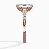Angled Bypass Pave Solitaire Ring Engagement Ring