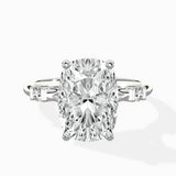 Angled Bypass Pave Solitaire Ring Engagement Ring