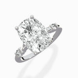 Angled Bypass Pave Solitaire Ring Engagement Ring