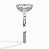 Angled Bypass Pave Solitaire Ring Engagement Ring