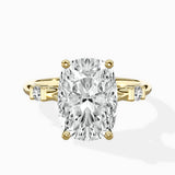 Angled Bypass Pave Solitaire Ring Engagement Ring