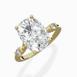 Angled Bypass Pave Solitaire Ring Engagement Ring