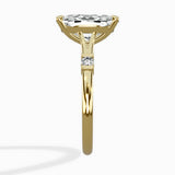 Angled Bypass Pave Solitaire Ring Engagement Ring