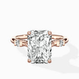 Angled Bypass Pave Solitaire Ring Engagement Ring