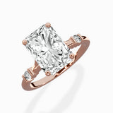 Angled Bypass Pave Solitaire Ring Engagement Ring
