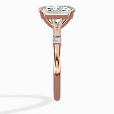Angled Bypass Pave Solitaire Ring Engagement Ring