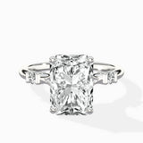 Angled Bypass Pave Solitaire Ring Engagement Ring