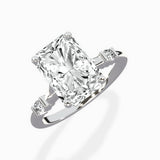 Angled Bypass Pave Solitaire Ring Engagement Ring