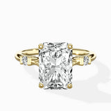 Angled Bypass Pave Solitaire Ring Engagement Ring