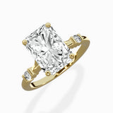 Angled Bypass Pave Solitaire Ring Engagement Ring