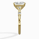 Angled Bypass Pave Solitaire Ring Engagement Ring