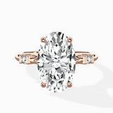 Angled Bypass Pave Solitaire Ring Engagement Ring