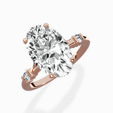 Angled Bypass Pave Solitaire Ring Engagement Ring