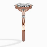 Angled Bypass Pave Solitaire Ring Engagement Ring