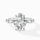 Angled Bypass Pave Solitaire Ring Engagement Ring