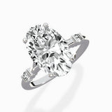 Angled Bypass Pave Solitaire Ring Engagement Ring