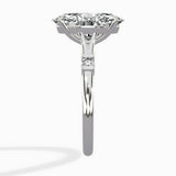 Angled Bypass Pave Solitaire Ring Engagement Ring