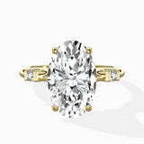 Angled Bypass Pave Solitaire Ring Engagement Ring