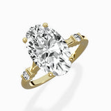 Angled Bypass Pave Solitaire Ring Engagement Ring