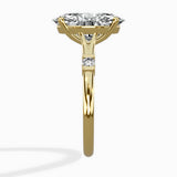 Angled Bypass Pave Solitaire Ring Engagement Ring