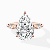 Angled Bypass Pave Solitaire Ring Engagement Ring