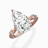 Angled Bypass Pave Solitaire Ring Engagement Ring