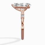Angled Bypass Pave Solitaire Ring Engagement Ring