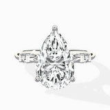 Angled Bypass Pave Solitaire Ring Engagement Ring