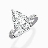 Angled Bypass Pave Solitaire Ring Engagement Ring