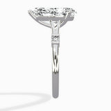 Angled Bypass Pave Solitaire Ring Engagement Ring