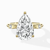 Angled Bypass Pave Solitaire Ring Engagement Ring