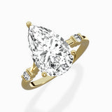Angled Bypass Pave Solitaire Ring Engagement Ring