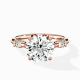 Angled Bypass Pave Solitaire Ring Engagement Ring