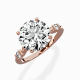 Angled Bypass Pave Solitaire Ring Engagement Ring