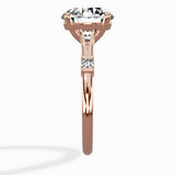 Angled Bypass Pave Solitaire Ring Engagement Ring