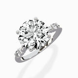Angled Bypass Pave Solitaire Ring Engagement Ring
