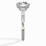 Angled Bypass Pave Solitaire Ring Engagement Ring
