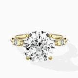 Angled Bypass Pave Solitaire Ring Engagement Ring