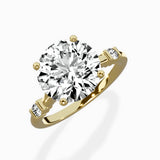 Angled Bypass Pave Solitaire Ring Engagement Ring