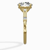 Angled Bypass Pave Solitaire Ring Engagement Ring