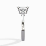 Three Stone Tapered Accent Ring Engagement Ring