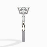 Three Stone Tapered Accent Ring Engagement Ring