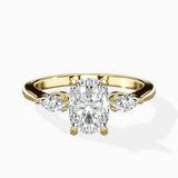 Three Stone Tapered Accent Ring Engagement Ring