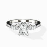 Three Stone Tapered Accent Ring Engagement Ring