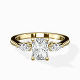 Three Stone Tapered Accent Ring Engagement Ring