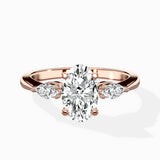 Three Stone Tapered Accent Ring Engagement Ring